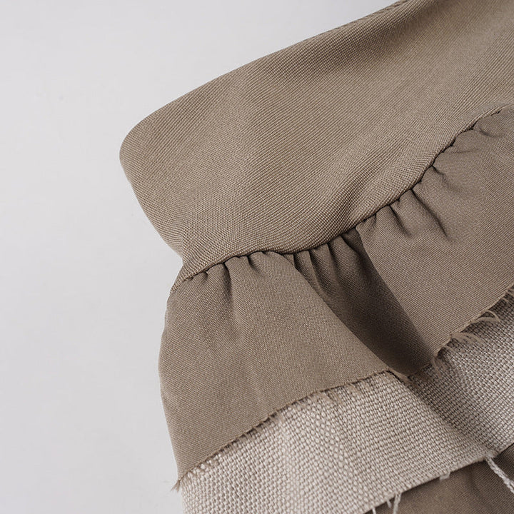 Ruched raw hem A line mini skirt  | Festival Outfits Women
