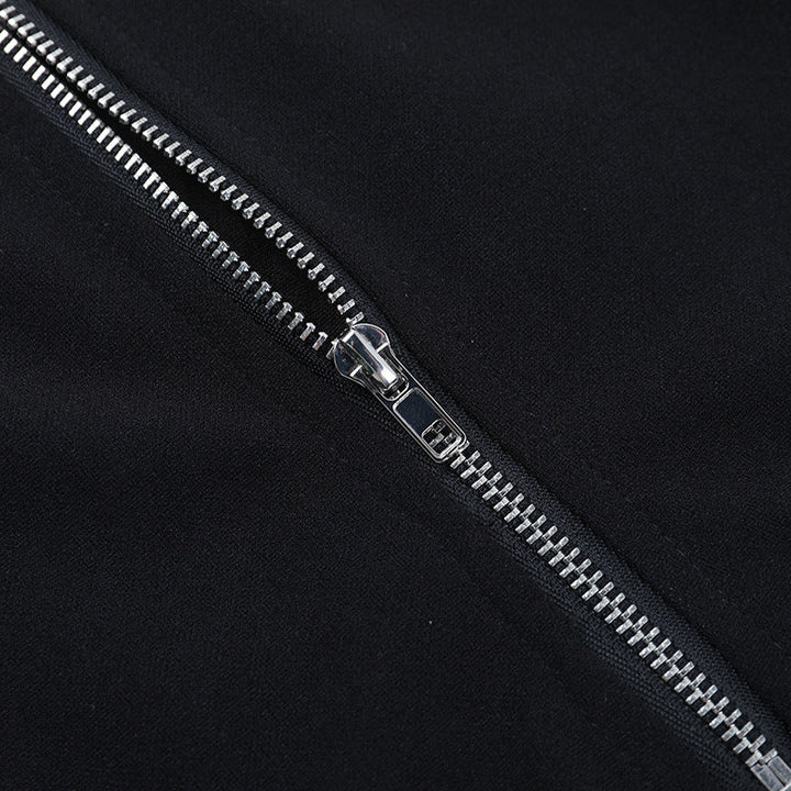 Metal chain zip-up bone pattern buckle cami top  | Festival Outfits Women-final-sale