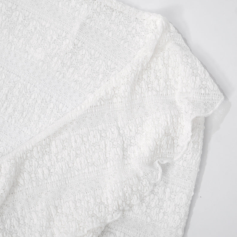 Long flared sleeve self tie v neck solid top  | Festival Outfits Women