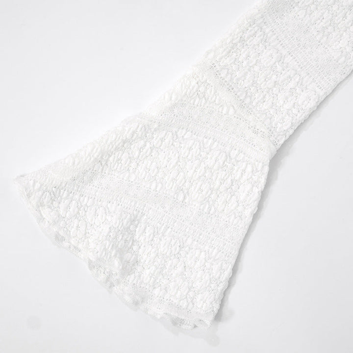 Long flared sleeve self tie v neck solid top  | Festival Outfits Women