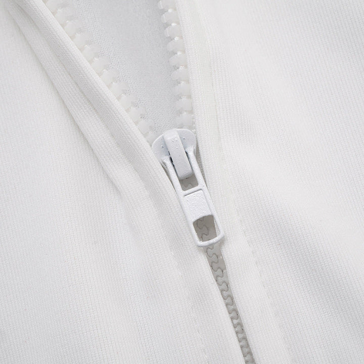 Long sleeve zip-up hoodie self tie halter pant set  | Festival Outfits Women