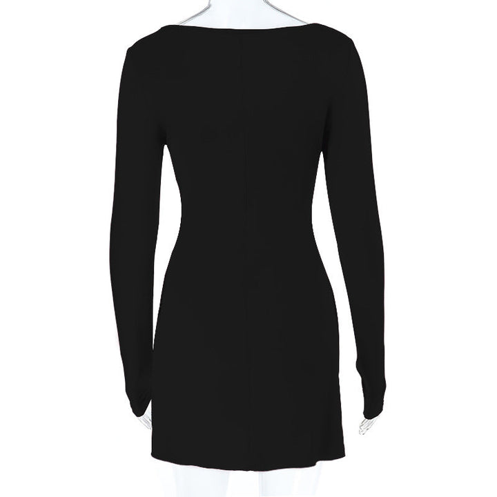 Hollow out o ring long sleeve lace cut out mini dress  | Festival Outfits Women-final-sale