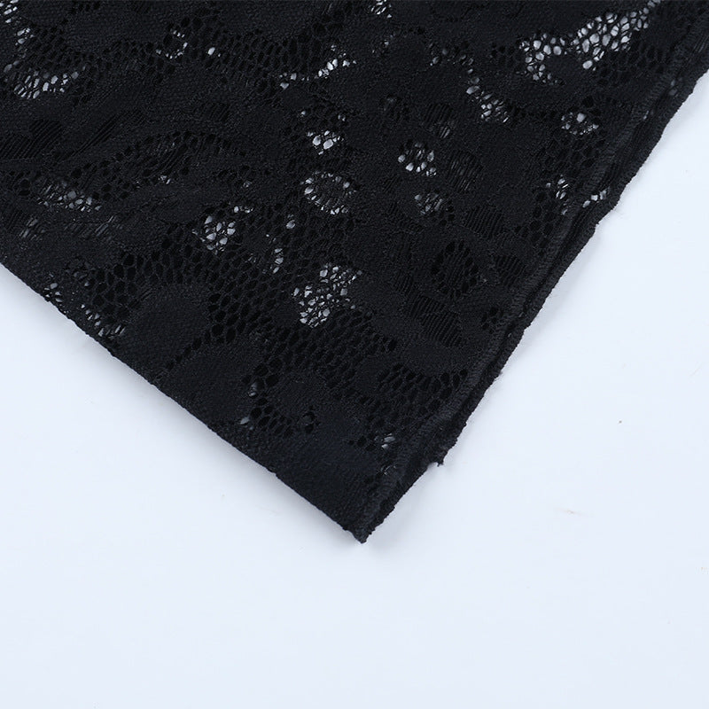 Lace slit buckle zip-up solid maxi skirt  | Festival Outfits Women