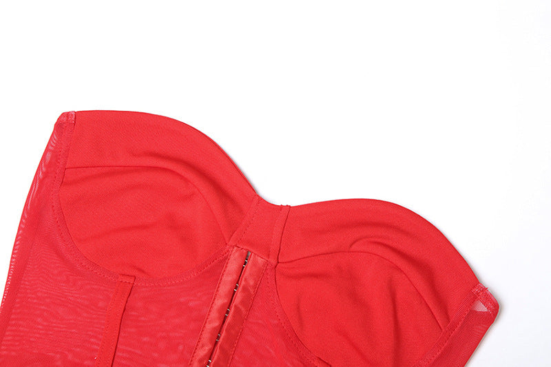 Sweetheart neck hollow out ruched tube cut out mini dress  | Festival Outfits Women