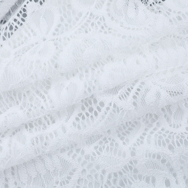 V neck button long sleeve lace top  | Festival Outfits Women
