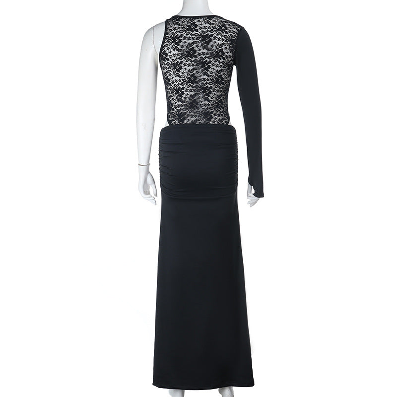 Long sleeve crewneck lace maxi skirt set  | Festival Outfits Women