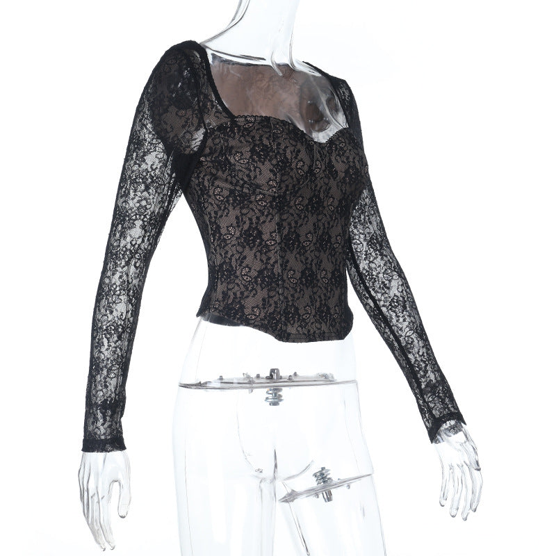 Long sleeve lace corset zip-up top  | Festival Outfits Women