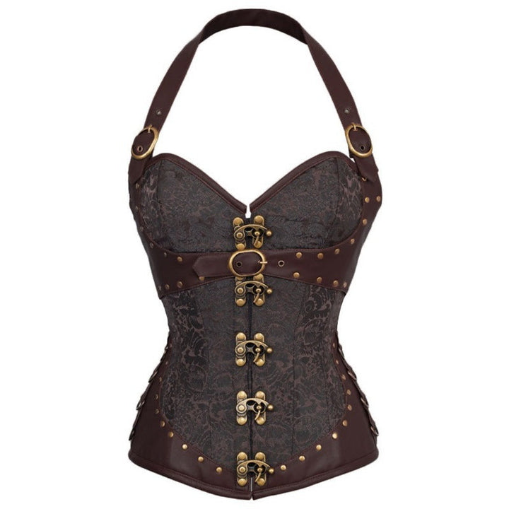 Halter corset buckle lace up backless top  | Festival Outfits Women
