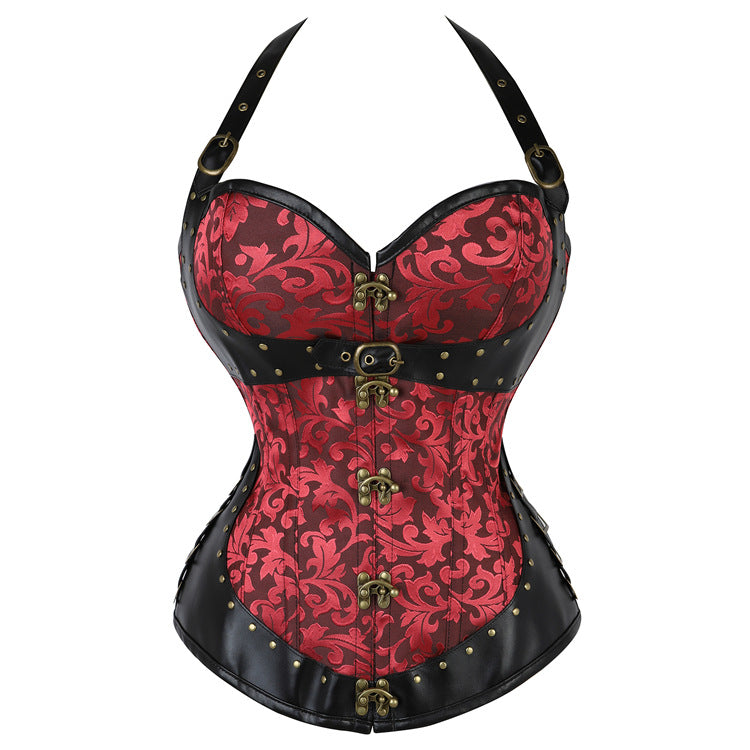 Halter corset buckle lace up backless top  | Festival Outfits Women