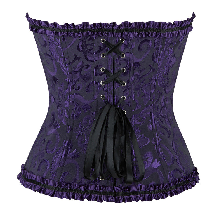Sweetheart neck lace up corset button ruffle top  | Festival Outfits Women