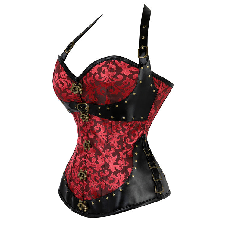 Halter corset buckle lace up backless top  | Festival Outfits Women