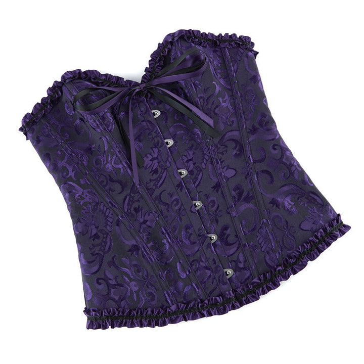 Sweetheart neck lace up corset button ruffle top  | Festival Outfits Women