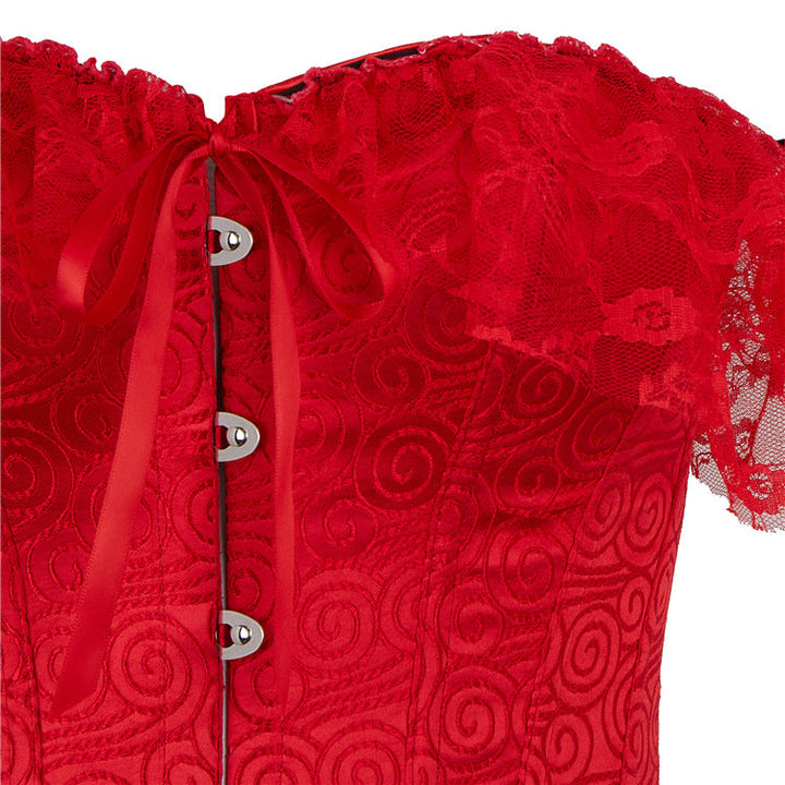Off shoulder lace hem corset button top  | Festival Outfits Women