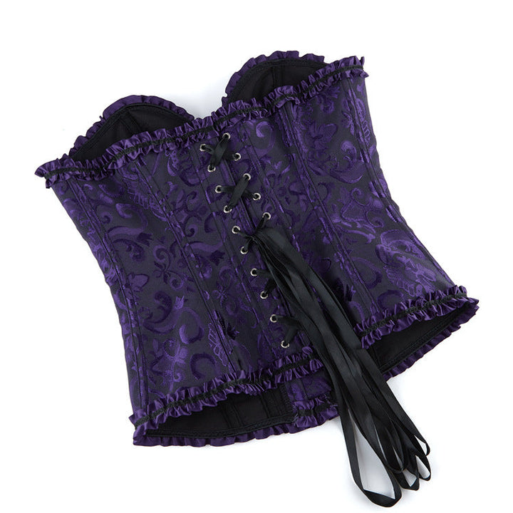 Sweetheart neck lace up corset button ruffle top  | Festival Outfits Women