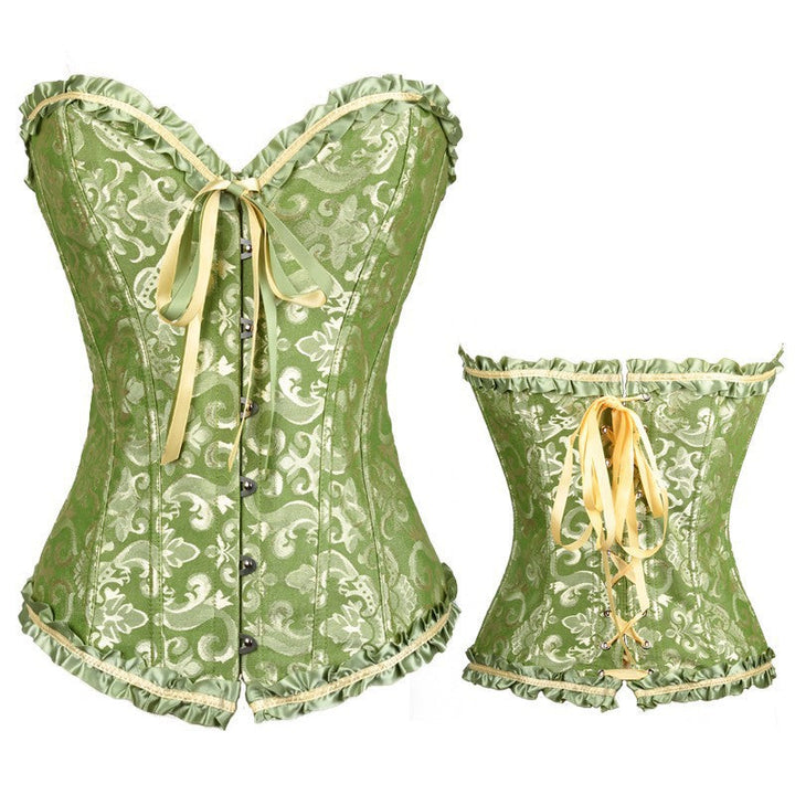 Sweetheart neck lace up corset button ruffle top  | Festival Outfits Women