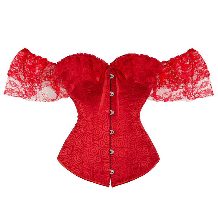 Off shoulder lace hem corset button top  | Festival Outfits Women