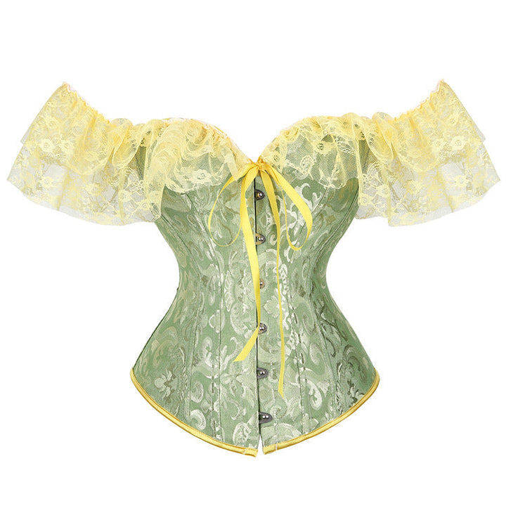 Off shoulder lace hem corset button top  | Festival Outfits Women