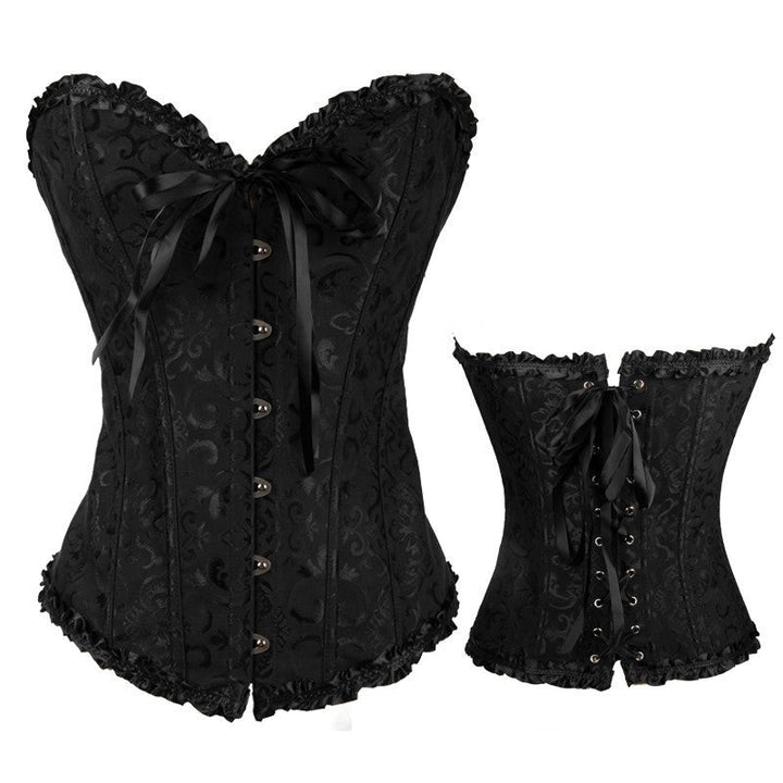 Sweetheart neck lace up corset button ruffle top  | Festival Outfits Women