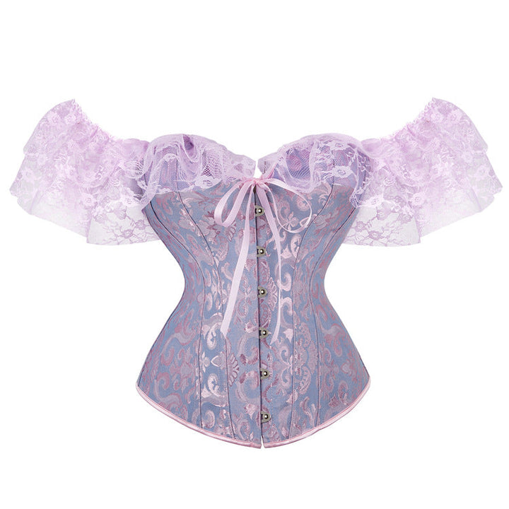 Off shoulder lace hem corset button top  | Festival Outfits Women