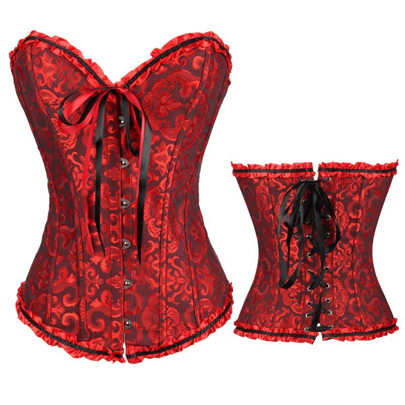 Sweetheart neck lace up corset button ruffle top  | Festival Outfits Women