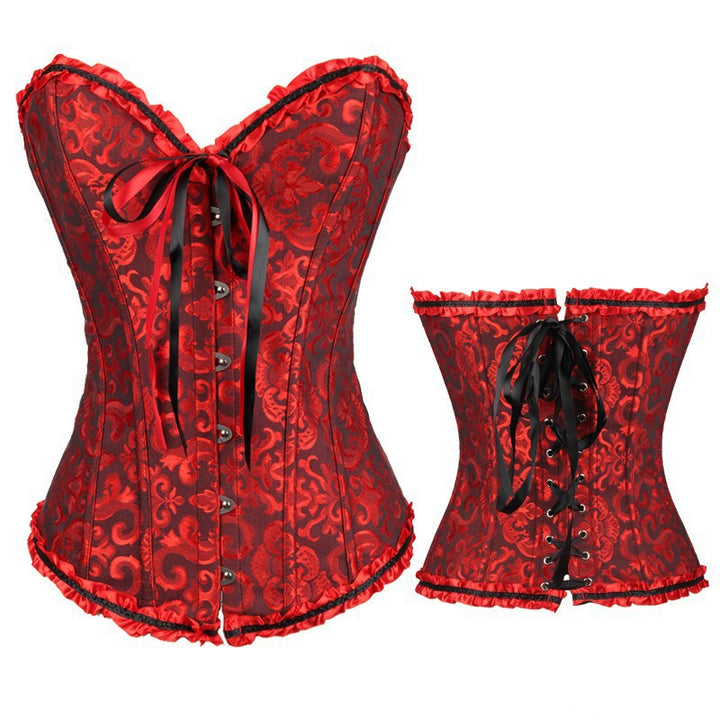 Sweetheart neck lace up corset button ruffle top  | Festival Outfits Women