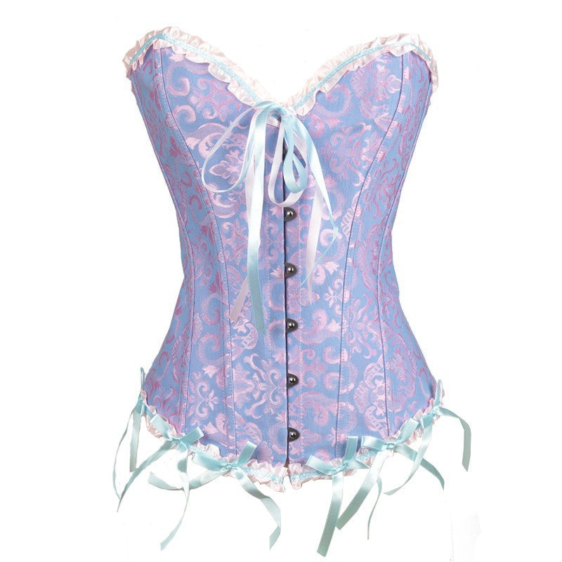 Sweetheart neck lace up corset button ruffle top  | Festival Outfits Women