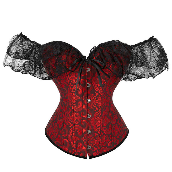 Off shoulder lace hem corset button top  | Festival Outfits Women