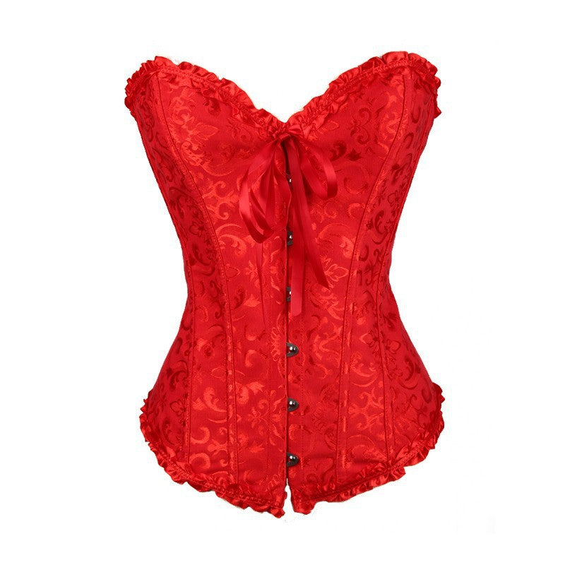 Sweetheart neck lace up corset button ruffle top  | Festival Outfits Women
