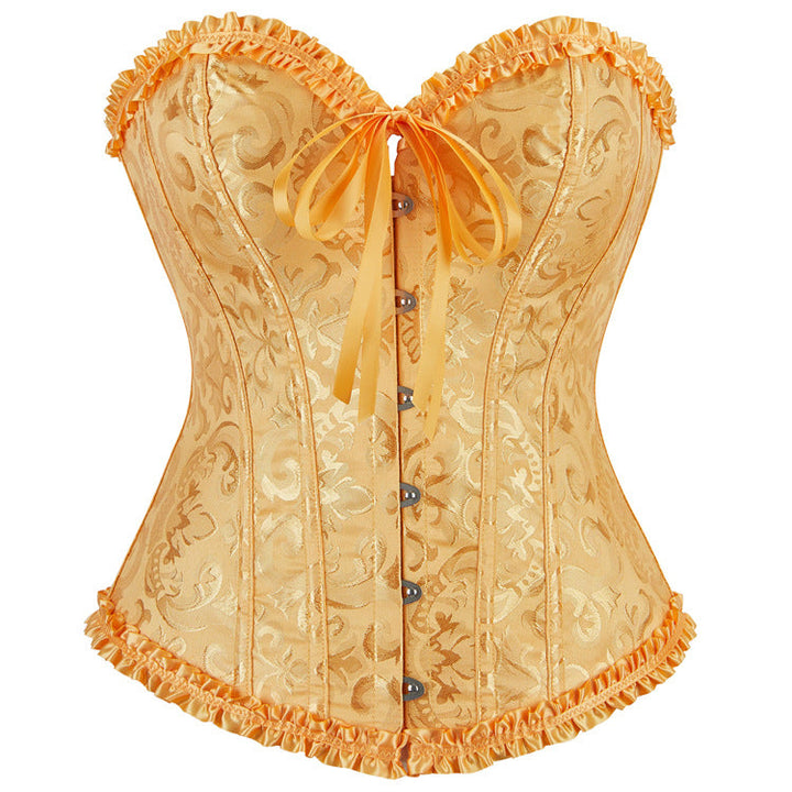 Sweetheart neck lace up corset button ruffle top  | Festival Outfits Women