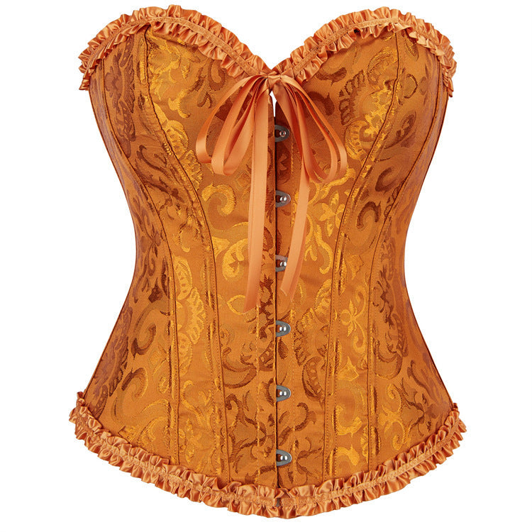 Sweetheart neck lace up corset button ruffle top  | Festival Outfits Women