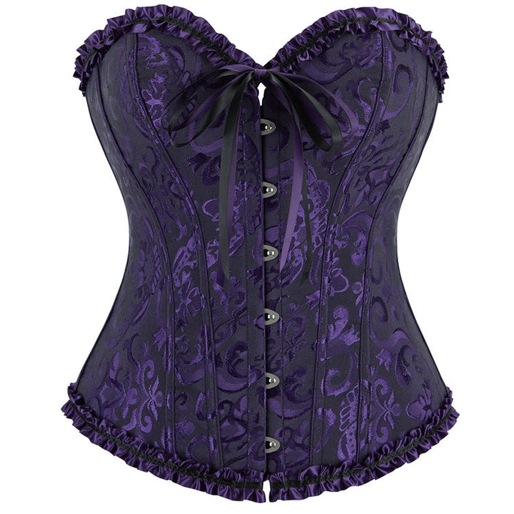 Sweetheart neck lace up corset button ruffle top  | Festival Outfits Women