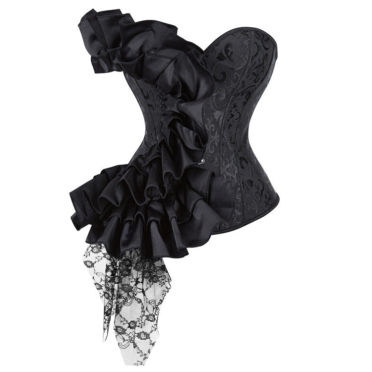 Sweetheart neck ruffle lace up corset top  | Festival Outfits Women