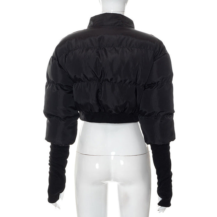 Long sleeve high neck zip-up pocket coat top  | Festival Outfits Women