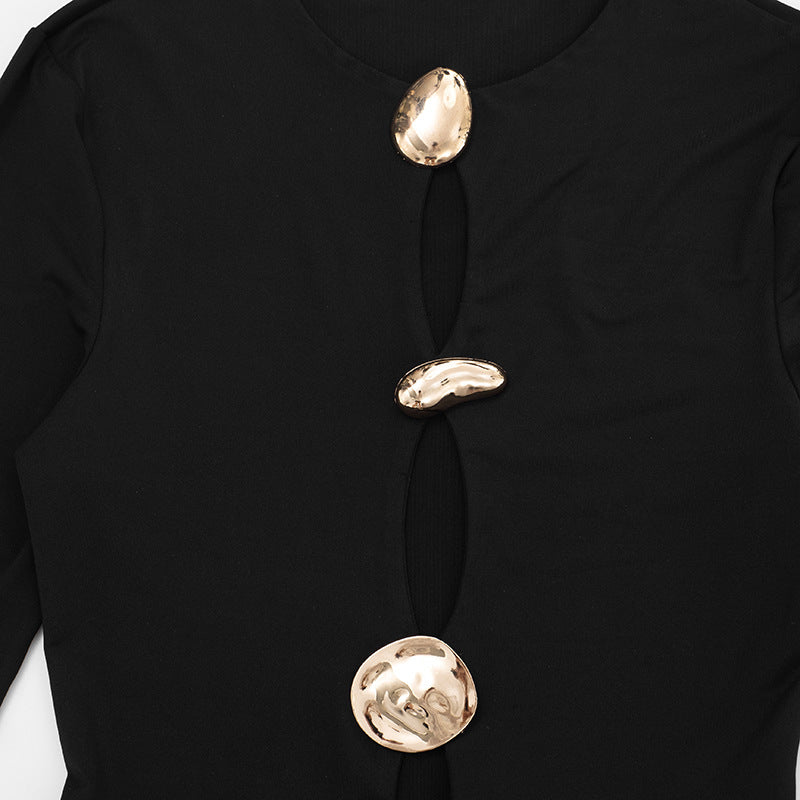 Long sleeve ruched hollow out cut out mini dress  | Festival Outfits Women