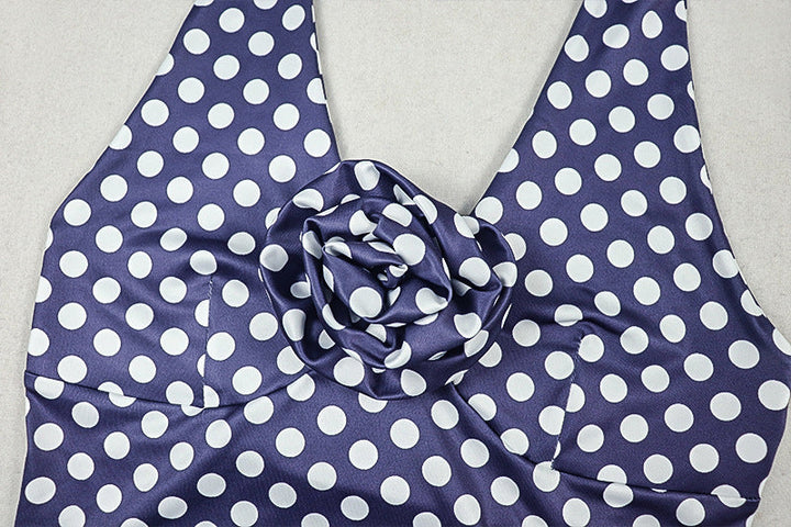 Halter flower applique polka dot pant set  | Festival Outfits Women