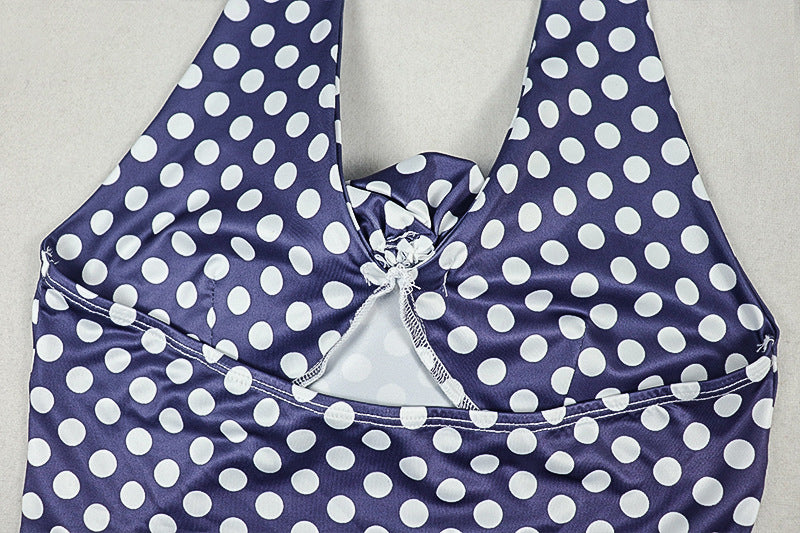 Halter flower applique polka dot pant set  | Festival Outfits Women