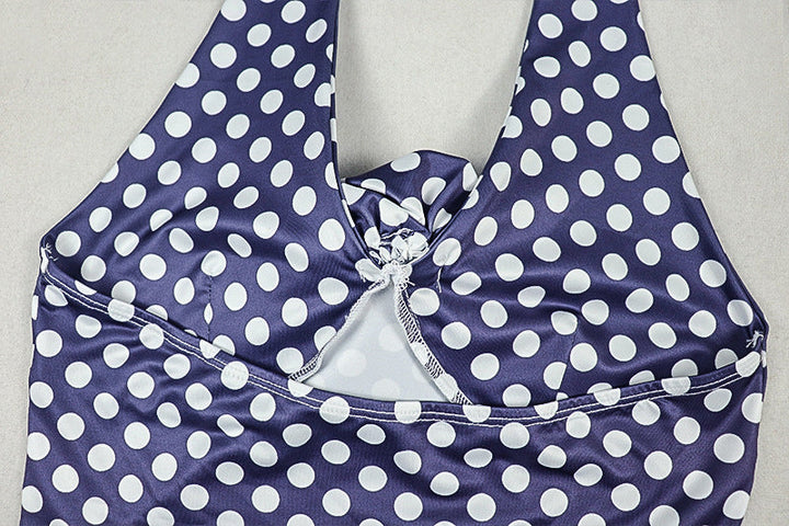 Halter flower applique polka dot pant set  | Festival Outfits Women