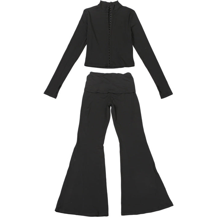 Long sleeve high neck zip-up pant set  | Festival Outfits Women