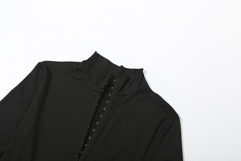 Long sleeve high neck zip-up pant set  | Festival Outfits Women