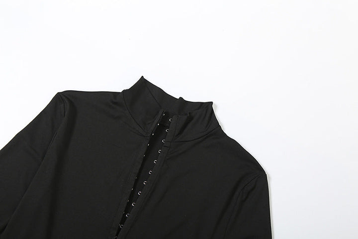 Long sleeve high neck zip-up pant set  | Festival Outfits Women