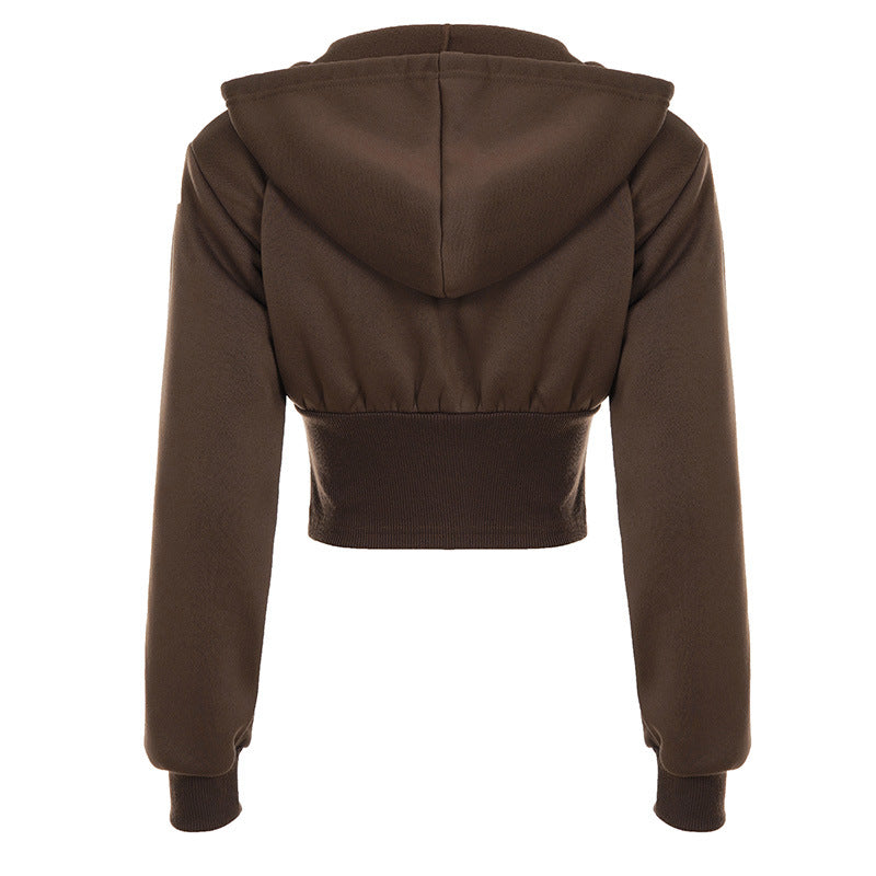 Hoodie long sleeve zip-up top  | Festival Outfits Women