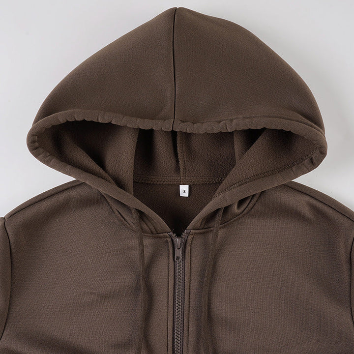 Hoodie long sleeve zip-up top  | Festival Outfits Women