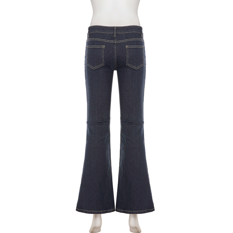 Low rise pocket zip-up jeans  | Festival Outfits Women