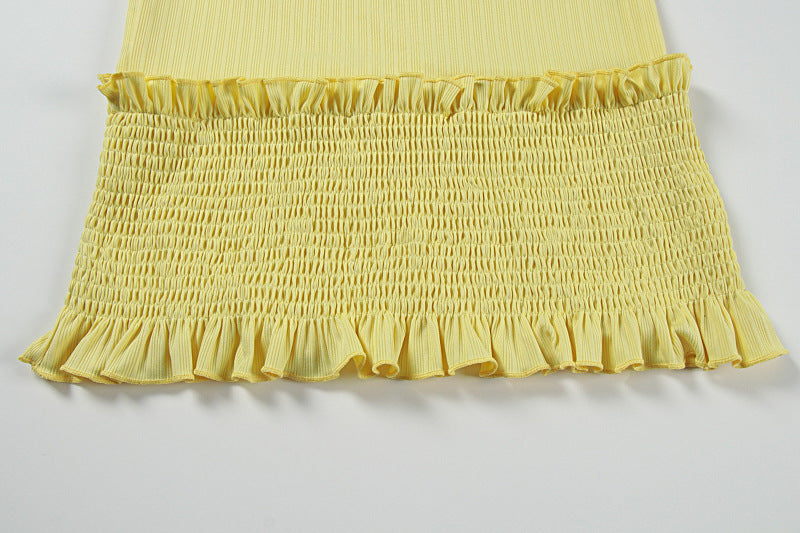 Long sleeve ruffle smocked crewneck maxi dress  | Festival Outfits Women