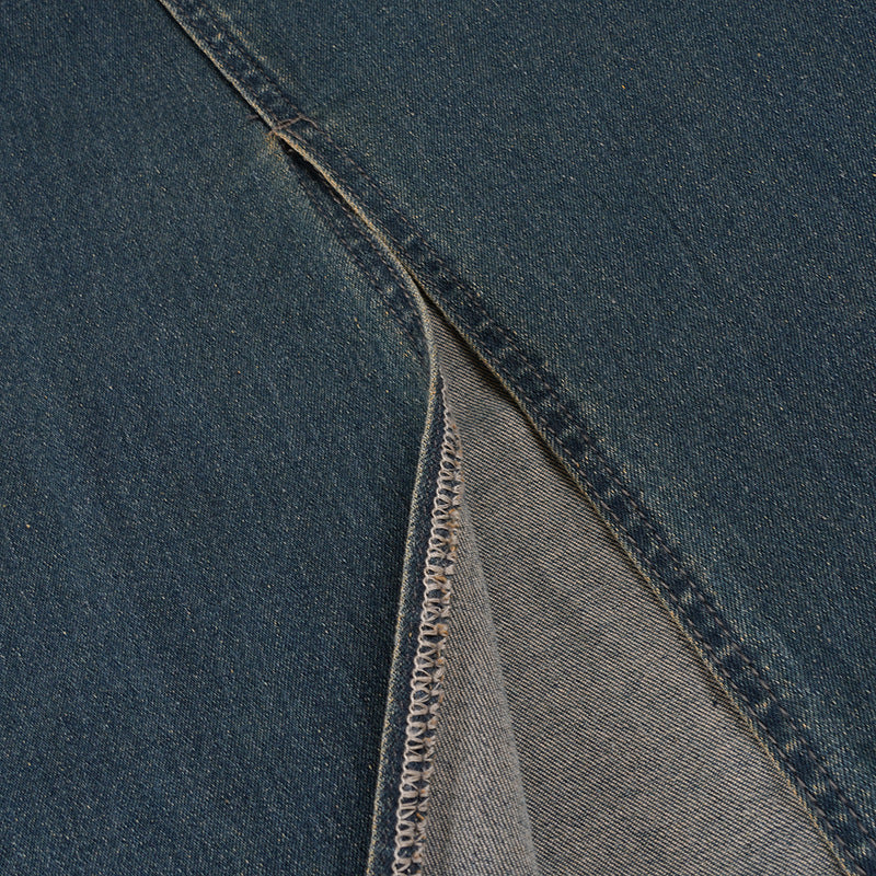 Denim embroidery zip-up slit maxi skirt  | Festival Outfits Women