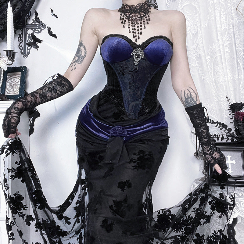 Sweetheart neck corset lace hem top  | Festival Outfits Women