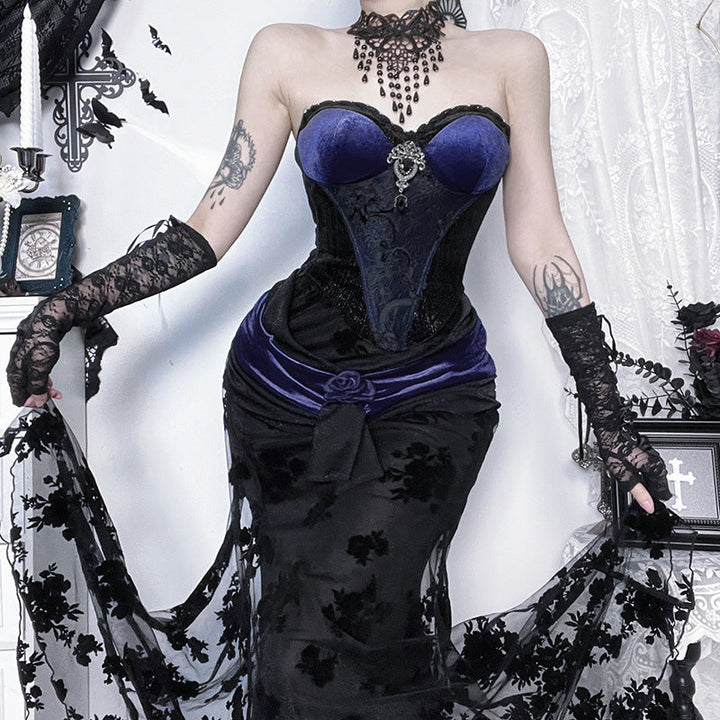 Sweetheart neck corset lace hem top  | Festival Outfits Women