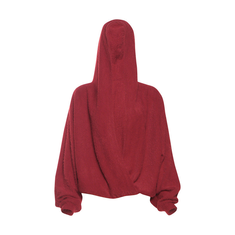 Long sleeve hoodie low cut top  | Festival Outfits Women