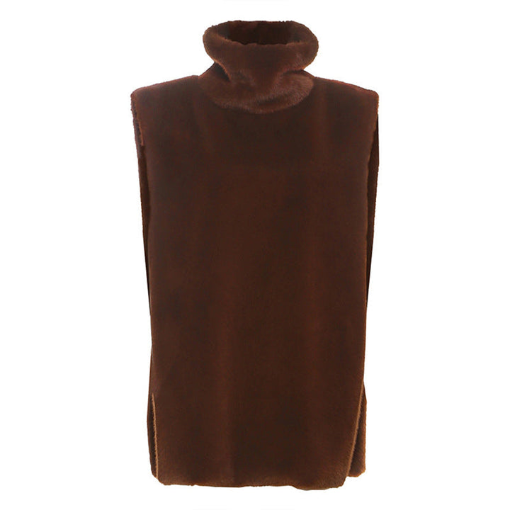 High neck sleeveless fluffy top  | Festival Outfits Women