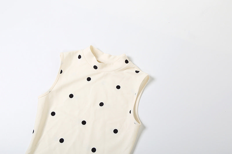 High neck sleeveless polka dot bowknot mini dress  | Festival Outfits Women